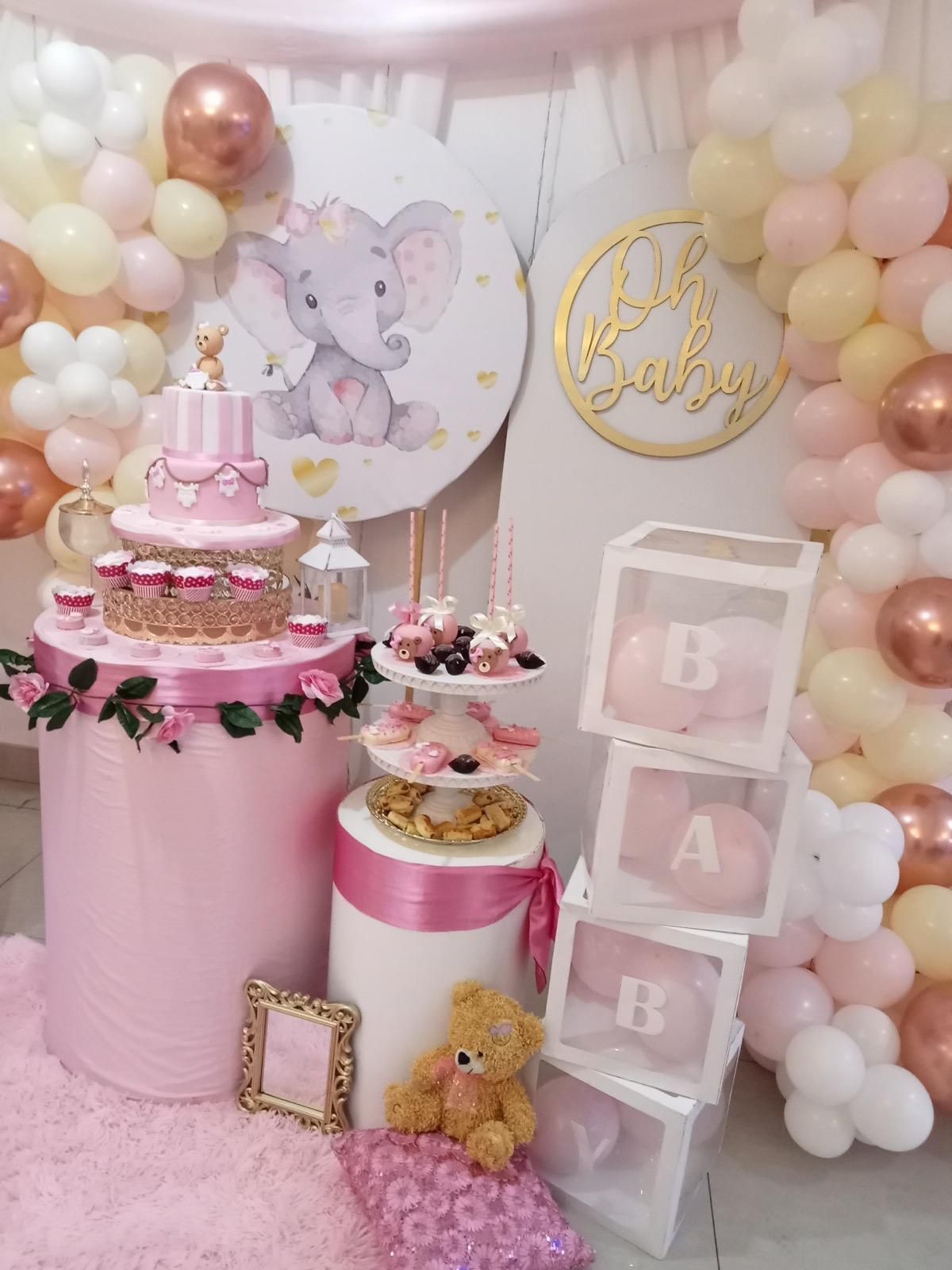 Pink Elephant Baby Shower